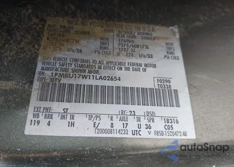 2001 Ford Expedition Eddie Bauer from USA, damaged, VIN 1FMRU17W11LA02654